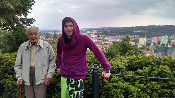 Pose with Brno opa